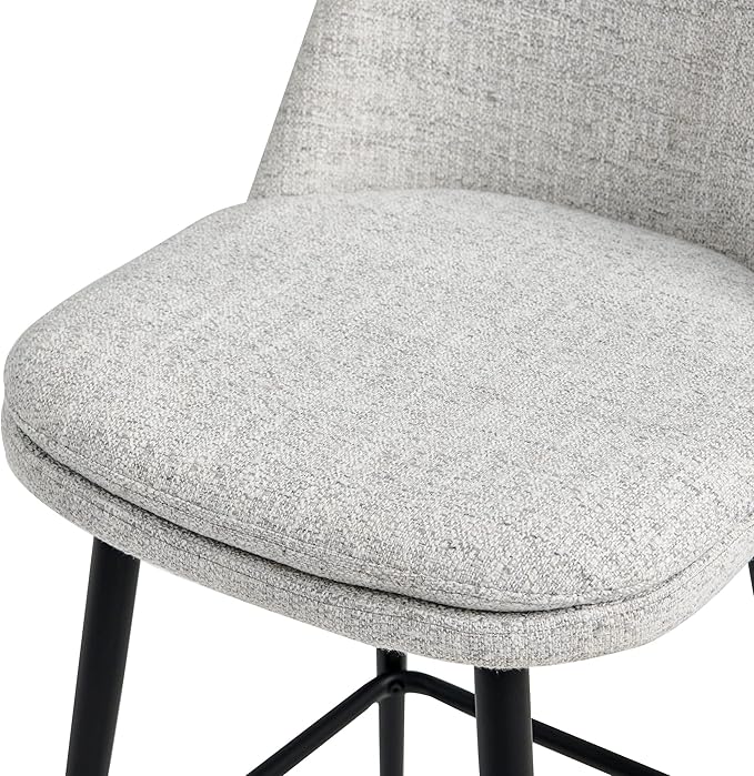 CHITA Swivel Bar Stools, 27.2" Counter Height Bar Stools Set of 3, FSC Certified Upholstered Modern Counter Stools, Metal Legs, Fabric, Light Grey (Multi-Colored)