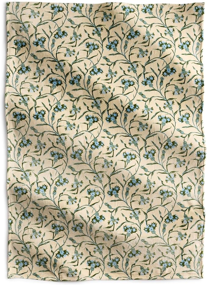 Oversized Throw, Bachelor Buttons Blue Green, One Size