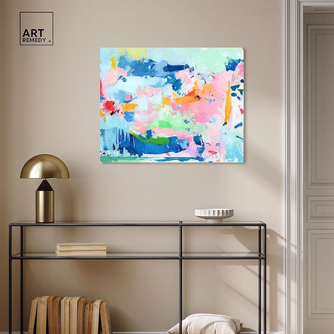 Art Remedy Peaceful Haven Canvas Bright Colorful Abstract Wall Art, Gallery Wrapped, 30" x 24"
