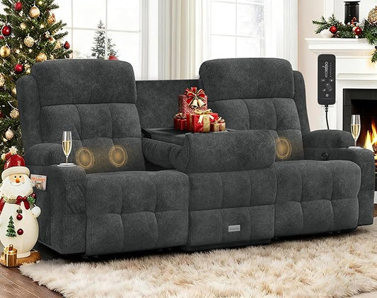 Recliner Sofa, Fabric Reclining Sofa 3 Seater Massage Flip Back Sets with Heavy Weight Capacity, RV Loveseat Clearance, Recliner Couch with Storage, Cup Holders, Wall Hugger Couches for Living Room