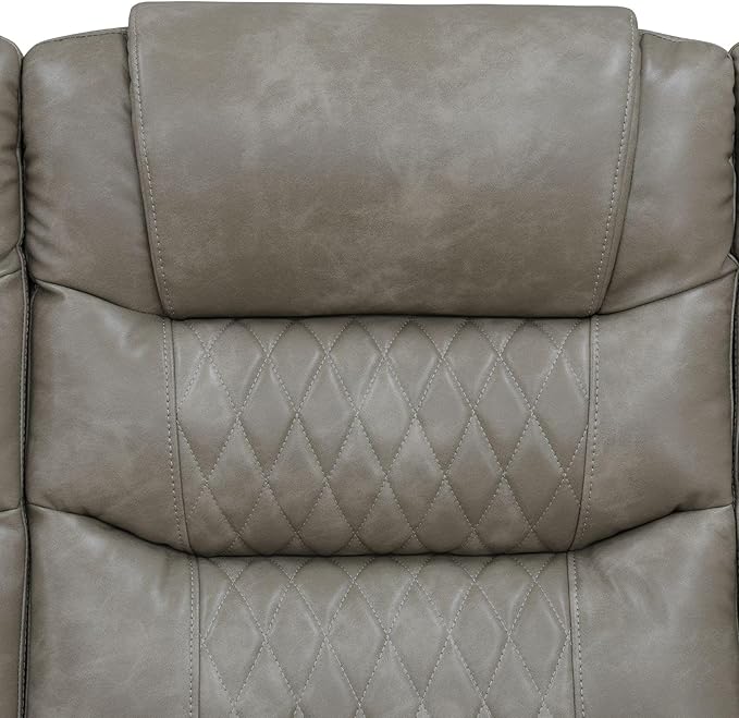 Power Recliner Sectional Sofa with LED Light, Breathing Leather Recliner Sofa Couch with USB Port/Cup Holder/Storage for Living Room (6 Seat Reclining Sectional Couch (Grey)