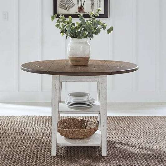Liberty Furniture Al Fresco Drop Leaf Table for Dining Room - Graphite & Whitestone