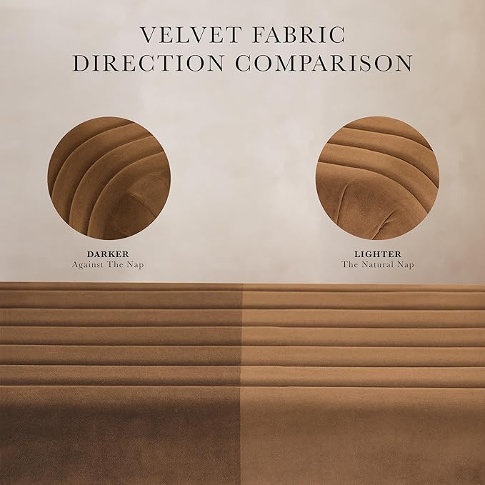 Spatial Order Modern Arch Channel Bench | Bench for Living Room & Bedroom | Decorative Home Furniture - Rust Orange Velvet