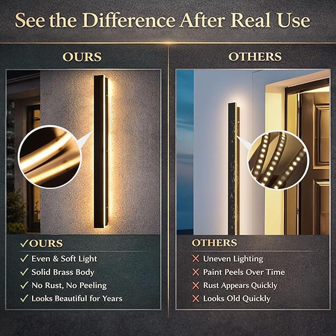 70.87 Inch Long Outdoor Wall Sconces Set of 2, Modern Wall Light with Remote Control, IP65 Waterproof Exterior Linear Wall Light for House Garage 2700-6500K Dimmable