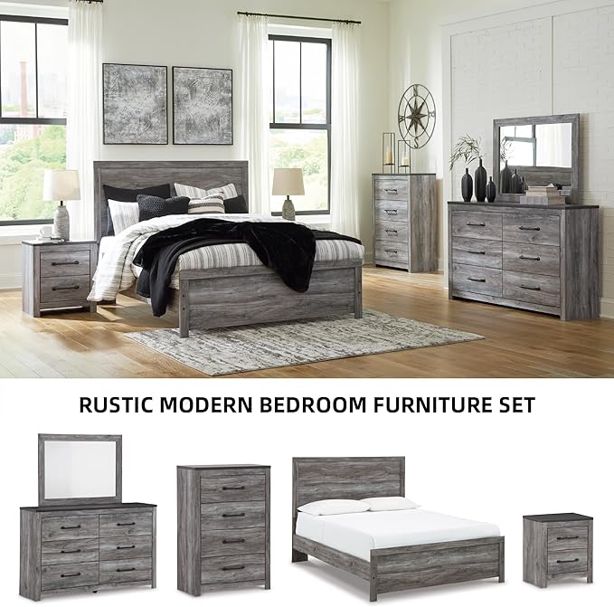 Signature Design by Ashley Bronyan Contemporary 6 Drawer Dresser, Gray