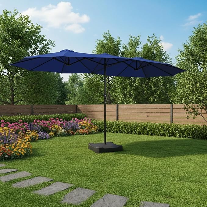 Garden Winds Reinforced RipLock 350 Replacement Canopy Top Cover Compatible with The Phi Villa, Aecojoy, PatioFestival, AbcCanopy, Kozyard 15' Triple Tier Umbrella Models - A701007300, Pf18259, UB02, KZUM15NAV - True Navy