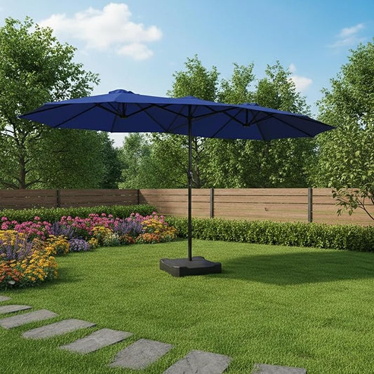 Garden Winds Reinforced RipLock 350 Replacement Canopy Top Cover Compatible with The Phi Villa, Aecojoy, PatioFestival, AbcCanopy, Kozyard 15' Triple Tier Umbrella Models - A701007300, Pf18259, UB02, KZUM15NAV - True Navy