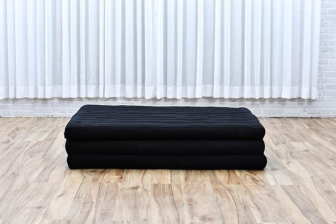 Leewadee Trifold Mattress XL – Comfortable Thai Massage Pad, Foldable Relaxation Floor Mattress Filled with Kapok, Perfect to Use as a Sleeping Mat 79 x 39 inches, Black