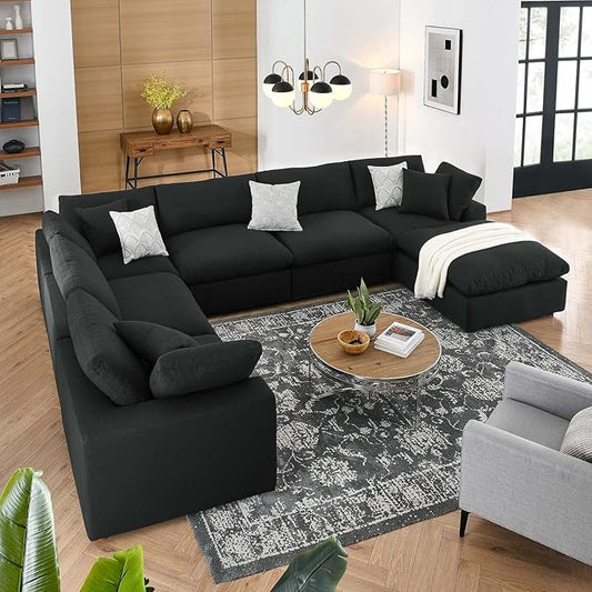 Modway Commix Down-Filled Overstuffed Upholstered 7-Piece Sectional Sofa