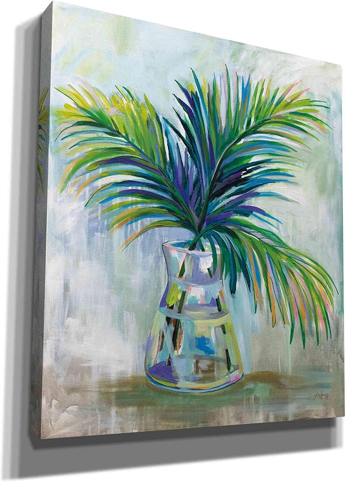 Epic Graffiti Palm Leaves I by Jeanette Vertentes Giclee Canvas Wall Art, 26" x 30", Green