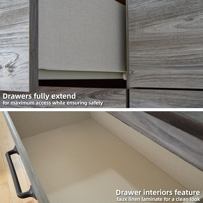 Signature Design by Ashley Bronyan Contemporary 6 Drawer Dresser, Gray