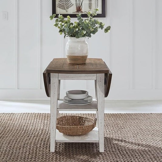 Liberty Furniture Al Fresco Drop Leaf Table for Dining Room - Graphite & Whitestone