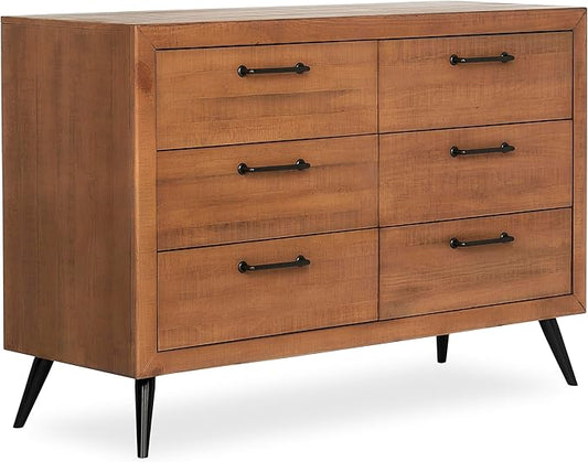 Evolur Stilnovo Mid Century Dresser, in Sugar Cane