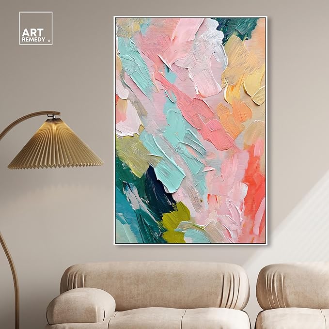 Art Remedy Pastel Layers Canvas Pastel Wall Art, White Frame, 36" x 54"