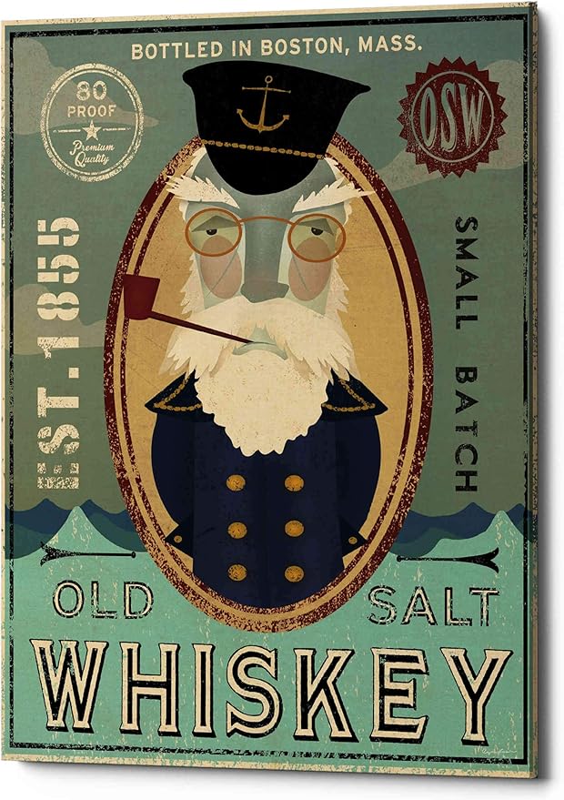 Epic Graffiti 'Fisherman III Old Salt Whiskey' by Ryan Fowler, Canvas Wall Art, 18"x26"