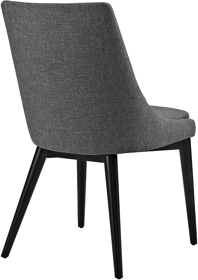 Modway Viscount Mid-Century Modern Upholstered Fabric Kitchen and Dining Room Chair in Gray