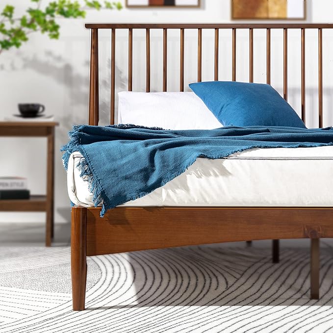 ZINUS Linda Mid Century Wood Platform Bed Frame, Solid Wood Foundation, Wood Slat Support, No Box Spring Needed, Easy Assembly, Twin