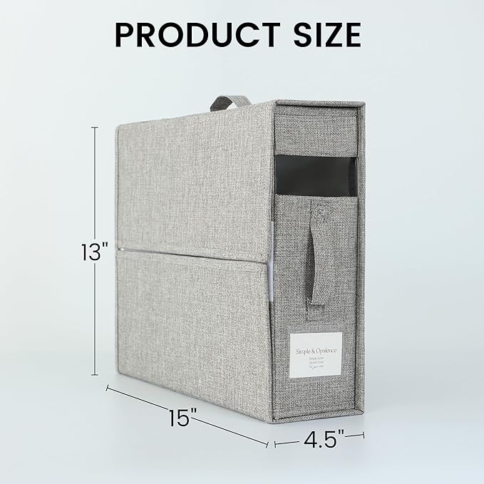 Simple&Opulence 4 Pack Bed Sheet Organizers and Storage, Linen Closet Organizers, Sheets Set Folder Storages with Window and Label (Queen/King Size) Organizing Bedding Container, Grey