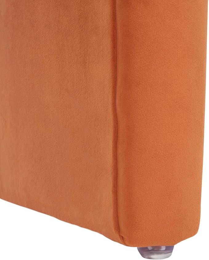 SAFAVIEH Home Collection Kibo Rust Velvet Curved Waterfall Ottoman Foot Stool (Fully Assembled)