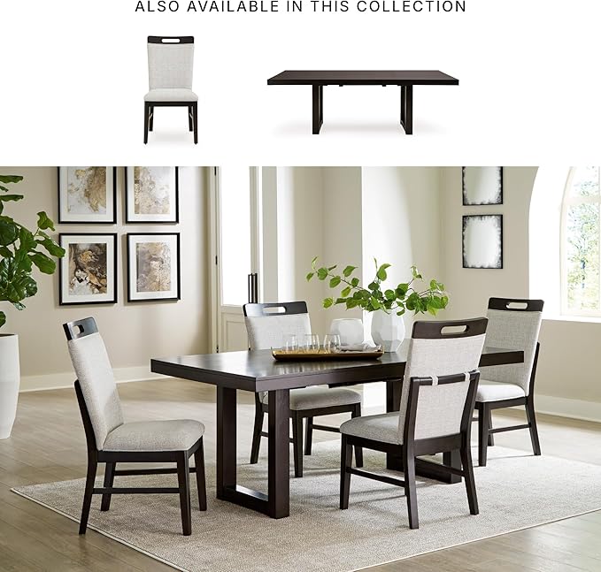 Signature Design by Ashley Neymorton Solid Wood Frame Dining Chair, Stain Resistant, Set of 2, Light Gray/Brown