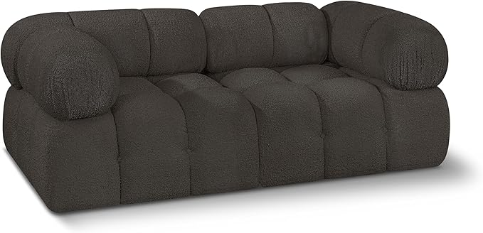 Meridian Furniture 611Brown-S68A Ames Collection Modern | Contemporary Modular Sofa with Rich Brown Boucle Fabric, Modular to Create Infinite Configurations, 68" W x 34" D x 28" H, Brown