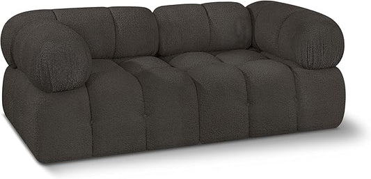 Meridian Furniture 611Brown-S68A Ames Collection Modern | Contemporary Modular Sofa with Rich Brown Boucle Fabric, Modular to Create Infinite Configurations, 68" W x 34" D x 28" H, Brown