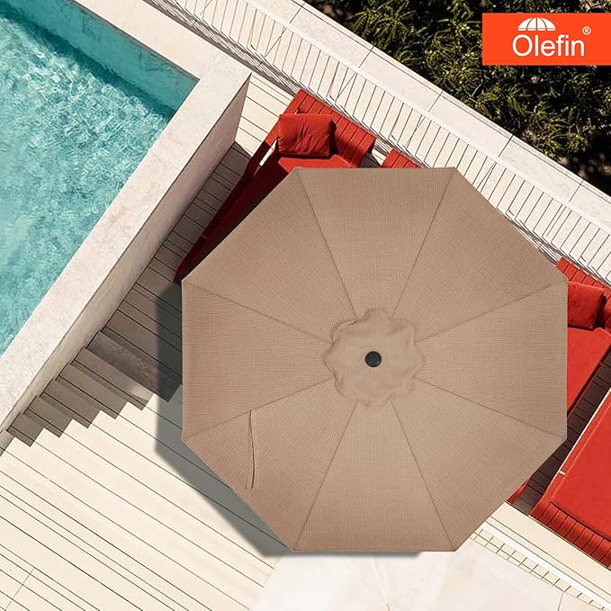 MASTERCANOPY 5-Year-Non-Fading Olefin 9FT Patio Umbrella Replacement Canopy for 8 Ribs- Bright Blue Canopy Only