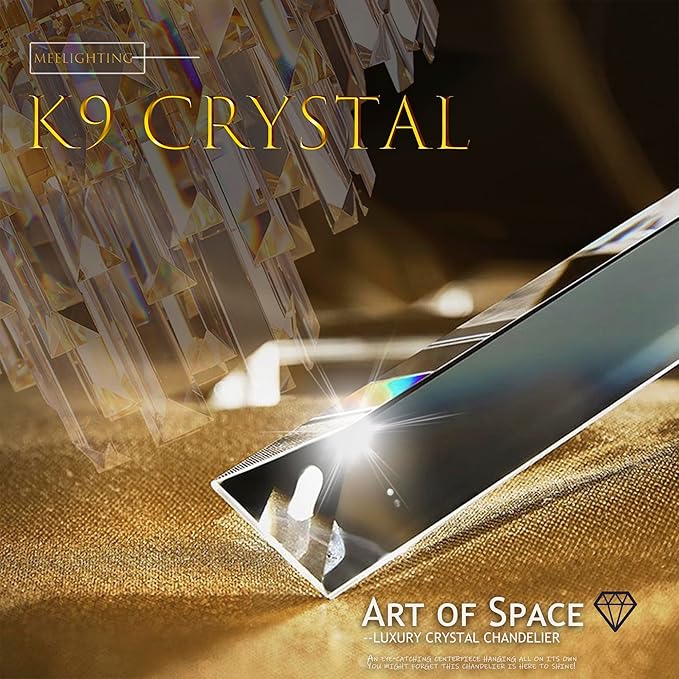 5 Lights Crystal Modern Nickel Chandeliers Pendant Ceiling Light 4-Tier Chandelier Lighting for Dining Room Living Room Bedroom Entryway