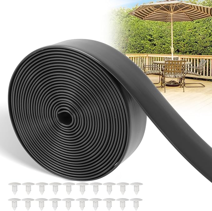 LukLoy 2" Wide 20ft Long Vinyl Straps for Patio Chairs Repair DIY + 20 Rivets, Replacement Straps for Lawn Chairs Patio Garden Balcony Outdoor Lounge Dining Furniture Repair, Black