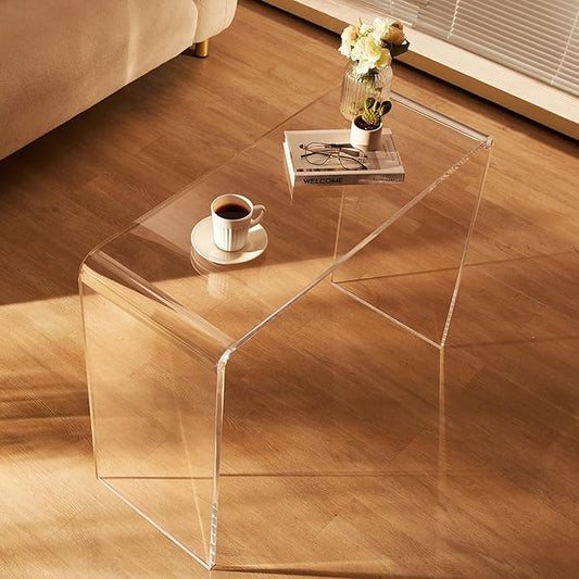 VEVOR Clear Acrylic Console Table, Sleek Transparent Acrylic End Table, Versatile Acrylic Side Table 37.95x15x29.13 inch, Ideal for Entryway, Lounge, or Dining Area