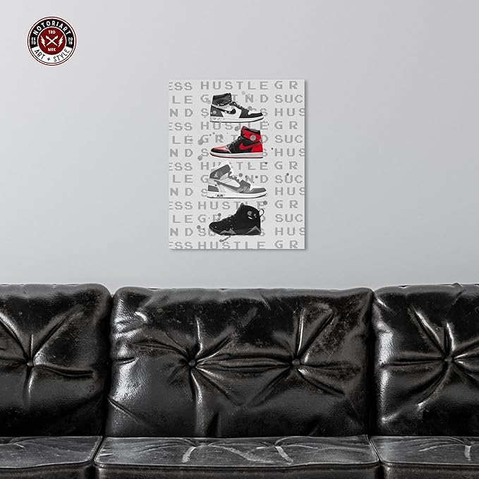 Hype Sneakers Gallery Wrapped Sneaker 1 Piece Canvas Wall Art, 16" x 20", Gallery Wrapped