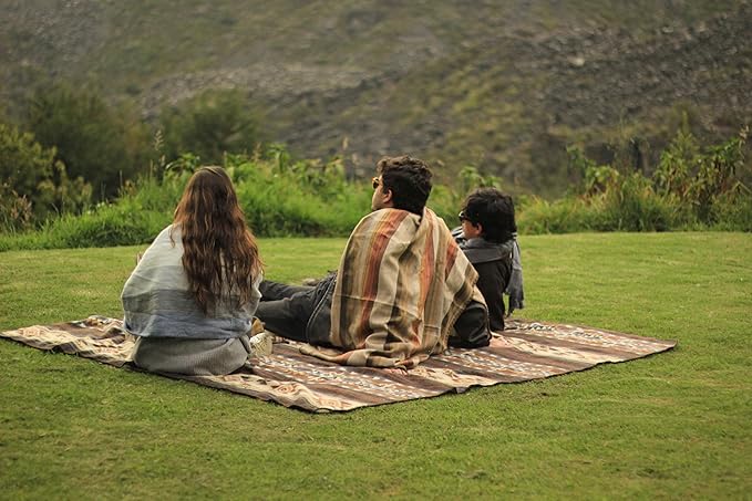 Alpaca Wool Blanket | King Size Throw Blanket | 90 x 75 inches | Soft, Hypoallergenic and Breathable | Lightweight Warm Blanket | Bed, Couch, Outdoor or Picnic (Gray & Yellow)