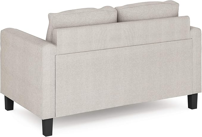 Furinno Bayonne Modern Upholstered Loveseat/Sofa Couch for Living Room, Fog