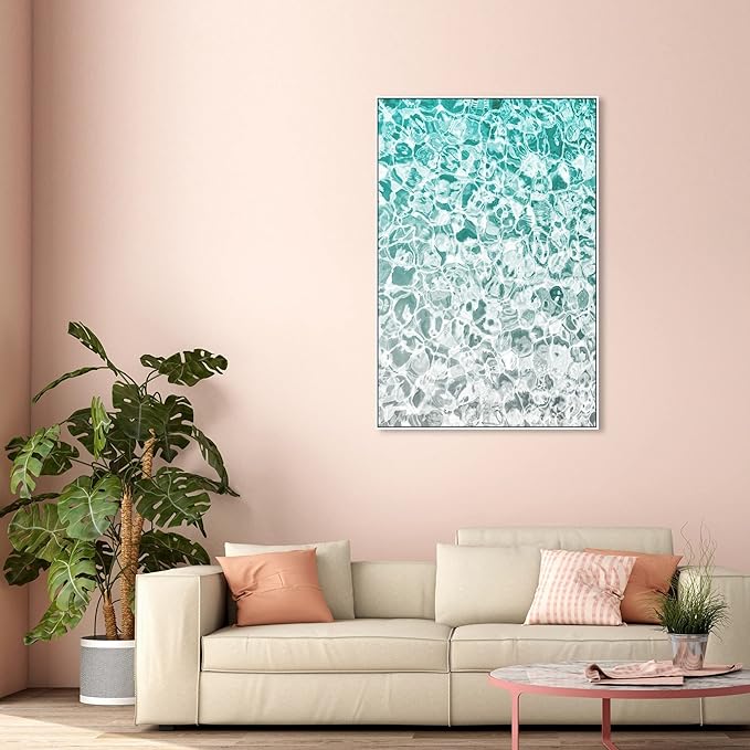 The Oliver Gal Artist Co. Nautical and Coastal Wall Art Framed Canvas Prints 'Clear Aqua Waters' Coastal