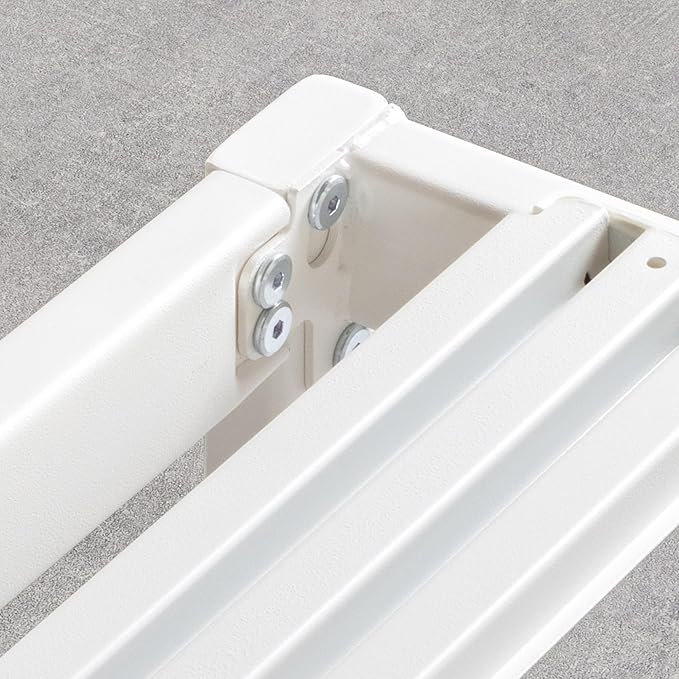 Mellow Rocky Base E 14" Platform Bed Heavy Duty Steel White, w/ Patented Wide Slats (No Box Spring Needed)- Cal King