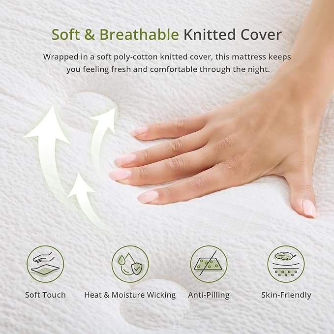 EGOHOME 14 Inch Hybrid Twin Mattress in a Box, Medium Firm Twin Size Mattress, Memory Foam & Individual Pocket Spring for Pressure Relief & Motion Isolation, CertiPUR-US Certified, 38"x75"x14"
