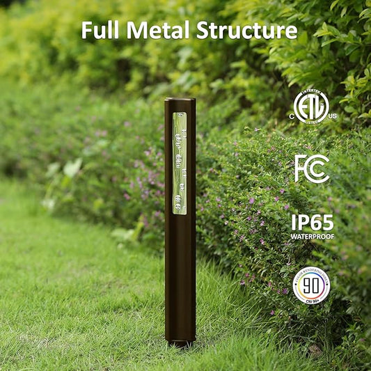 LED Low Voltage Pathway Lights Wired, 3W 12V Low Voltage Landscape Lighting for Outdoor Path Walkway Driveway, Crystal Bubble Design, 3000K Warm White, Aluminum, IP65, ETL, Bronze, Pack of 1