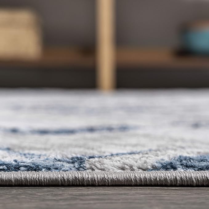 JONATHAN Y Slant Abstract Gray/Blue Runner Rug 2X8 ft, Modern for Living Room, Bedroom, Kitchen, Office, Easy-Cleaning, High Traffic, Pet-Friendly, Non-Shedding SOR201B-28