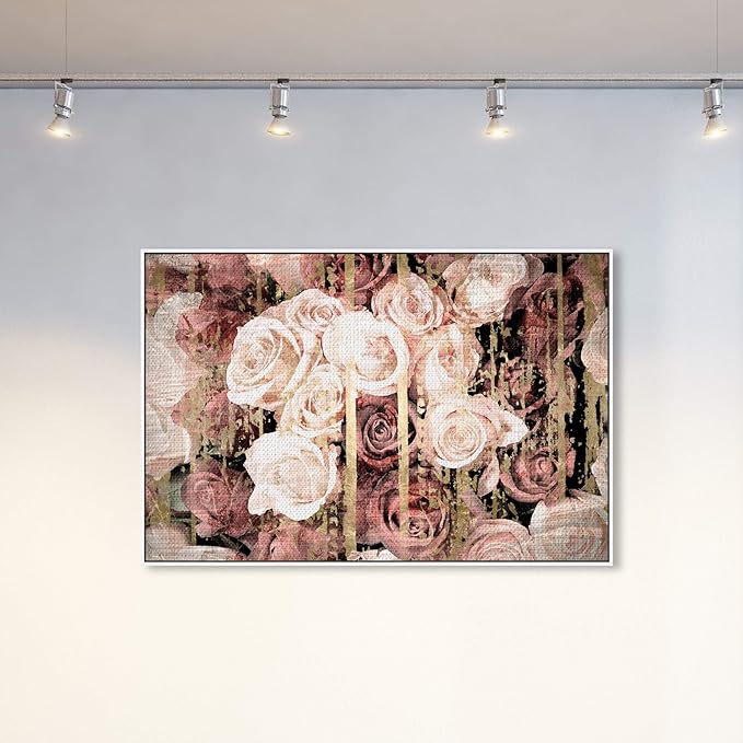 The Oliver Gal Artist Co. Floral and Botanical Framed Wall Art Canvas Prints 'Shabby Chic Romance' Florals