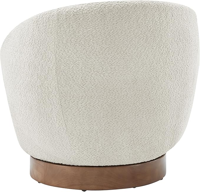 Swivel Accent Chair Round Barrel Armchair Upholstered Performance Fabric for Living Room Bedroom Waitingroom,2 Box,Cream