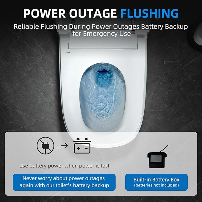 WOODBRIDGE Smart Toilet 1.28 GPF Dual Flush, Auto Open & Close, Auto Flush, Foot Sensor,1000 Gram MaP Flushing Score,Movement Drying,Heated Seat,ADA Chair Height and Cleaning Foam Dispenser