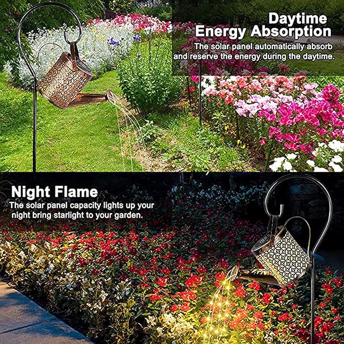Solar Watering Can Lights, LED Lantern Outdoor Light, Hanging Waterproof Outdoor Shower Garden Lights,Solar Lanterns for The Garden Pathway Yard Lawn Patio Landscape Decor (with Bracket)