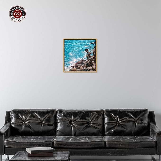 Italian Summer Landscape Photography Canvas Wall Art by Notoriart, Gold Floater Frame, 20"x20"