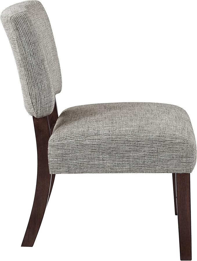 OSP Home Furnishings Jasmine ‎Mid-Century Modern Accent Chair with Wood Legs, Tweed Charcoal Fabric