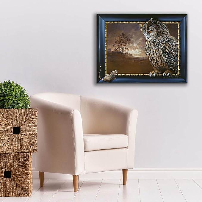 Epic Graffiti 'Eagle Owl and Mouse' by Harro Maass, Canvas Wall Art, 34"x26"