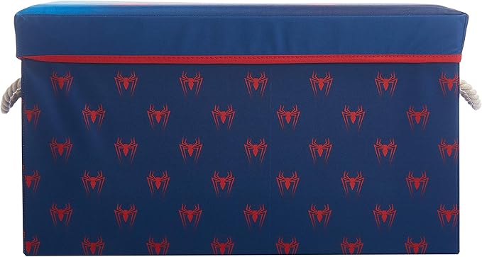 Marvel Spiderman Collapsible Toy Storage Bench and Ottoman, 14.5" H x 14.5" D x 25" L