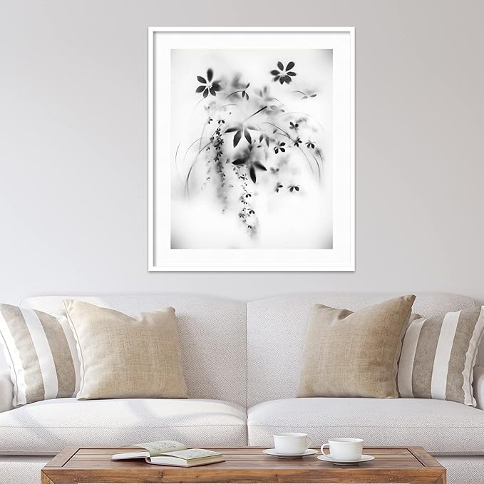 Amanti Art Framed Wall Art Print 41x35 Natural Floral Veil by Teis Albers, Nature Wall Art, Modern Contemporary Decor, Oversize Poster Painting Artwork for Living Room, Bedroom, Bathroom, Kitchen,