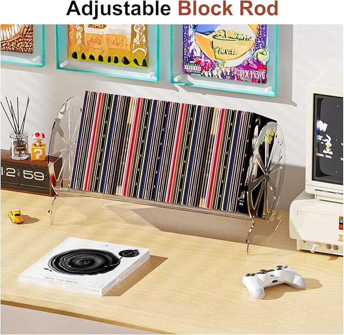 Desktop Bookshelf Rack Acrylic Storage Organizer,It is Suitable for use in Homes, Offices, Schools, Bookshelves and Display Stands, and can Hold Books, CDS, Magazines, etc