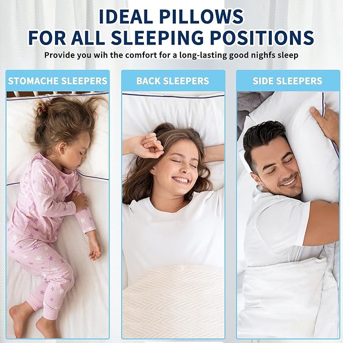 Opposy Bed Pillows for Sleeping King Size Set of 2- Cooling Pillows, Luxury Hotel Quality (White, New King（Pack of 2)