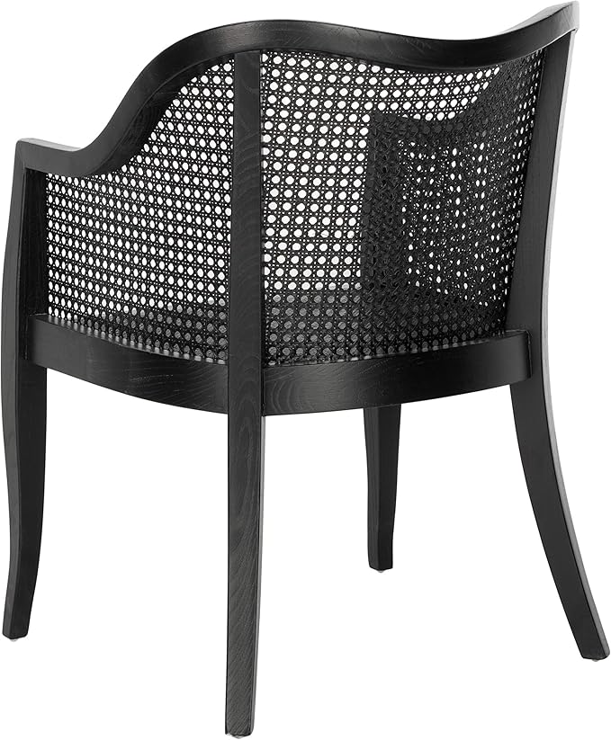 SAFAVIEH Home Collection - Maika Black Solid Wood & Cane Rattan Dining Chair, Fully Assembled (DCH9500C)